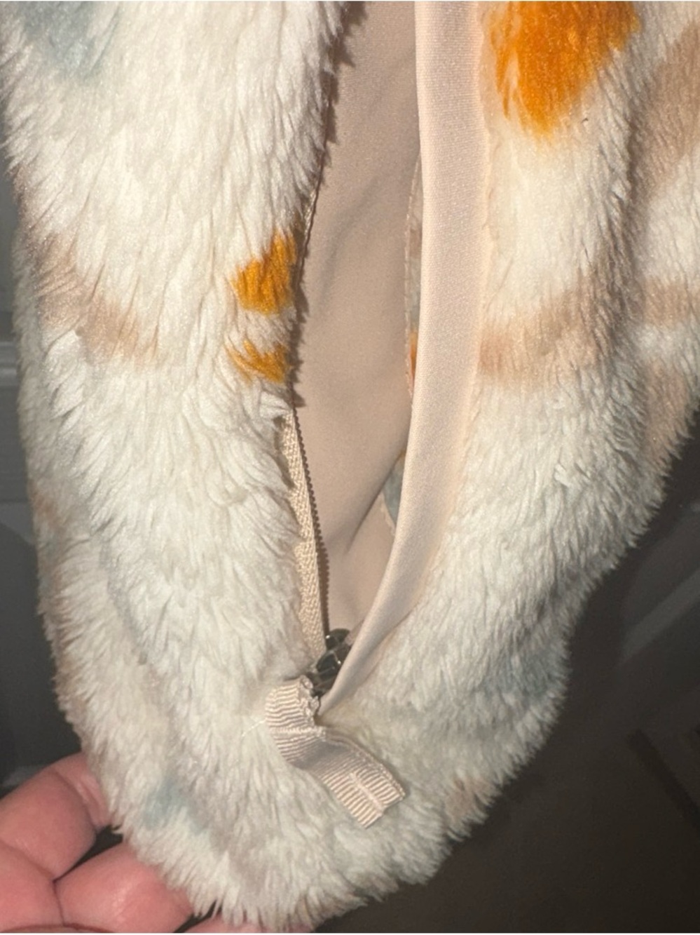 Gerry Weber Cream Patterned Sherpa Jacket with Tan & Mustard Accents - Picture 3 of 5